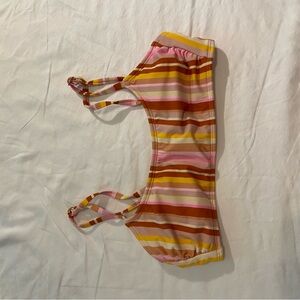 Xhilaration Striped Pink and Yellow Bikini Top Size S